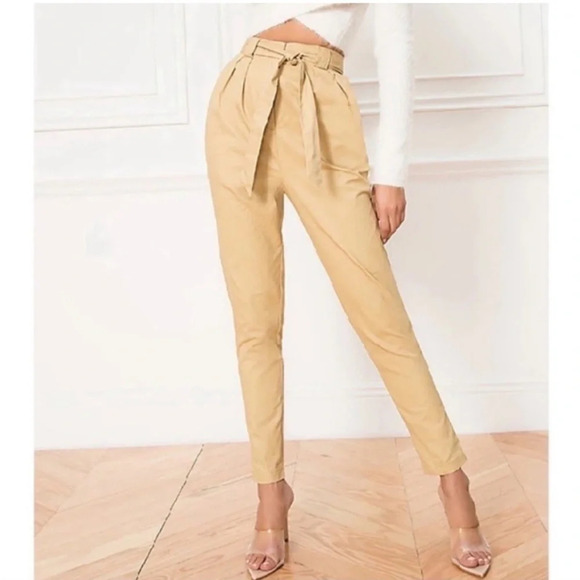 Superdown Marla Tie Front Trousers Khaki NWT - Picture 1 of 6